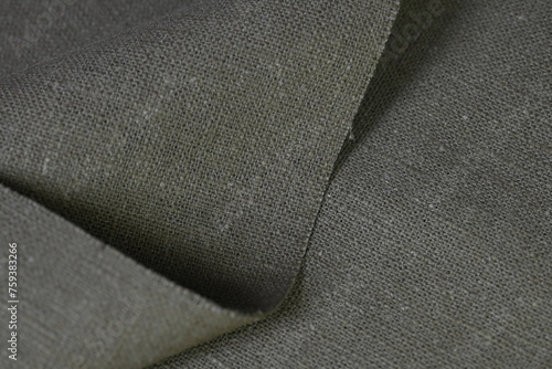 gray hemp viscose natural fabric cloth color; sackcloth rough texture of textile fashion abstract background