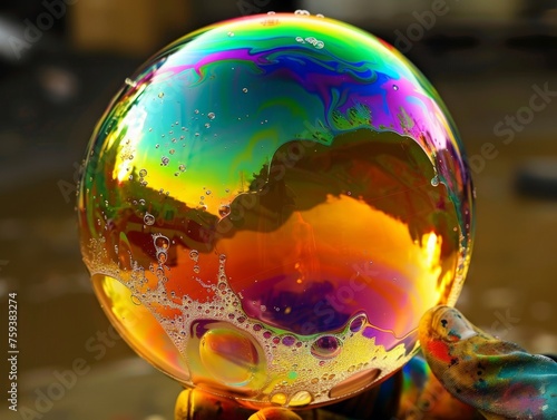  A bubble artist creating soap masterpieces photo