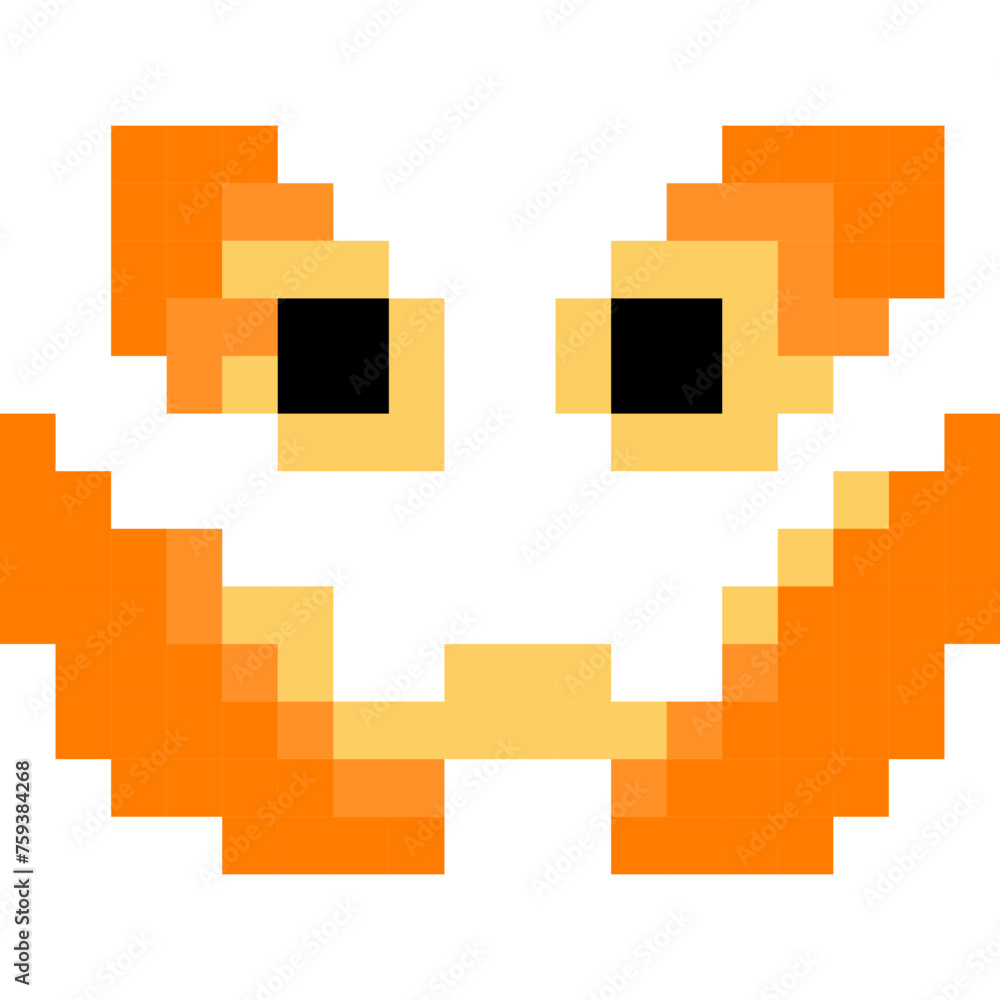 Ghost cartoon icon in pixel style