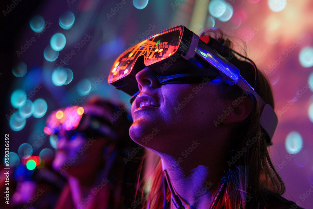 A concert with augmented reality effects A concert with augmented reality effects