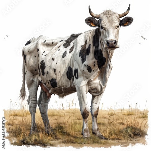 Funny looking cow illustrat...