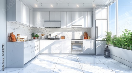 Luxury kitchen with a cutti...