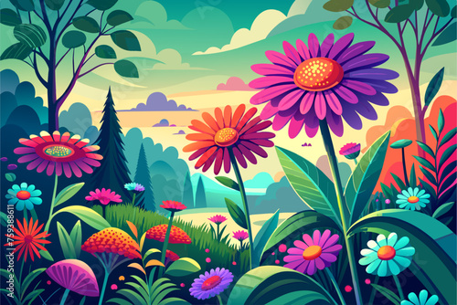 aster flower garden background is