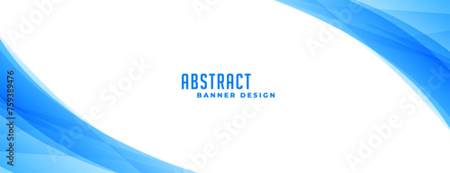 abstract dynamic shapes blue banner for business presentation