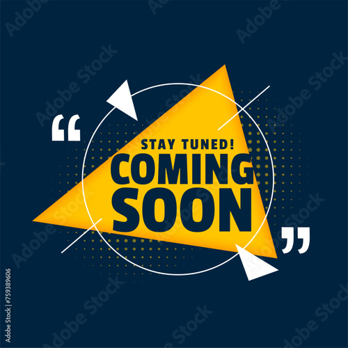 modern coming soon web page poster with stay tuned message