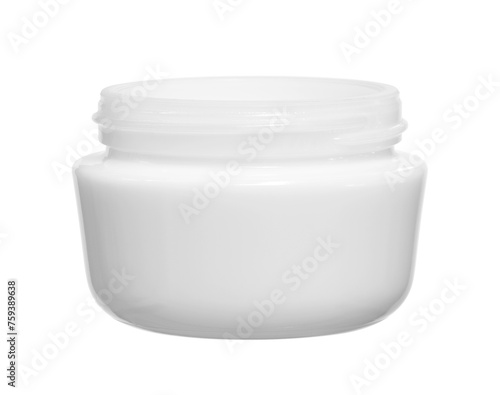 Glass cream jar cosmetic bottle (with clipping path) isolated on white background