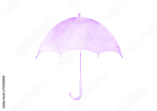 淡い傘の水彩イラスト素材
