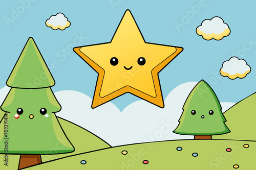 A towering tree stands sentinel against a backdrop of twinkling stars.