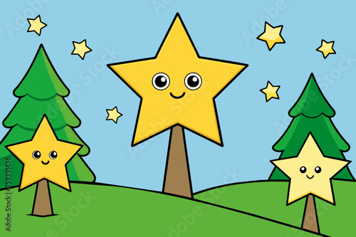 A towering tree stands sentinel against a backdrop of twinkling stars.