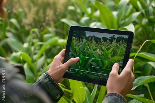 person working on a laptop in a field