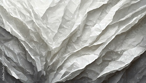 Illustration of crumpled and wet white paper.
