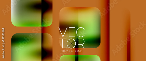 Dynamic bright colorful geometric elements with fluid gradients, lights, shadows blend in a minimal backdrop, creating captivating composition