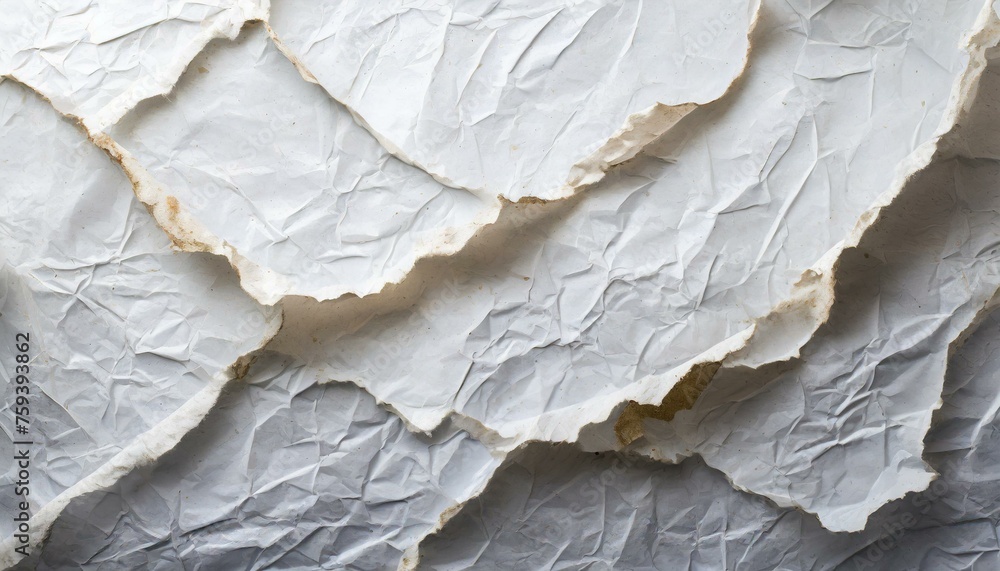 Illustration of Crumpled and wet white paper texture.
 - obrazy, fototapety, plakaty 