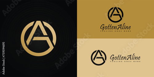 Abstract GA or AG letter logo design and monogram logo. Initial letter logotype company name design. GA Logo Emblem Capital Letter Modern Template applied for business and consulting Company logo
