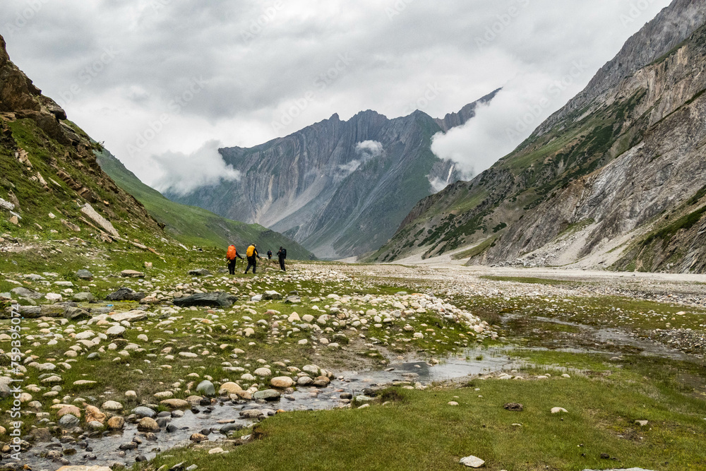 Trekking in the beautiful Warwan Valley, Pir Panjal Range, Kashmir, India