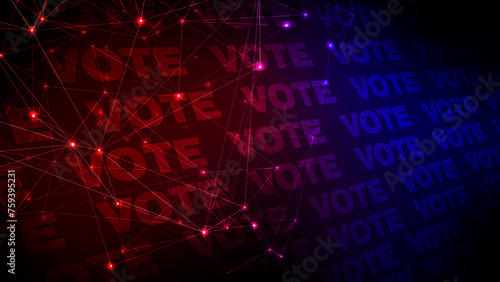 Political typography connected lines of vote text and election background create inspiring design for presidential elections