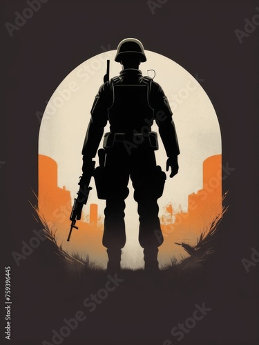 soldier minimalist t-shirt design