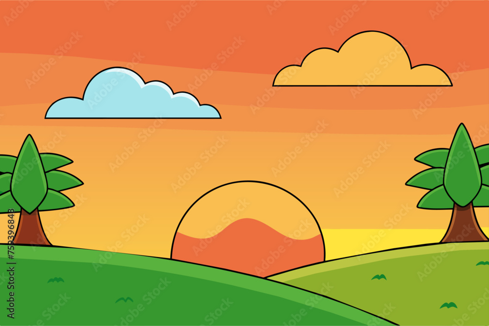sunset background is tree sunset background is tree