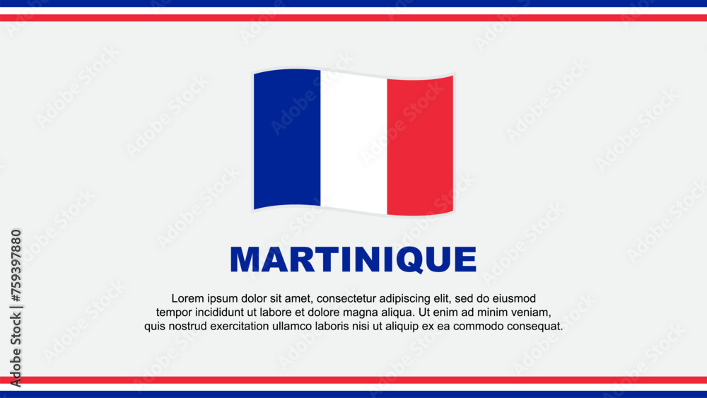 Martinique Flag Abstract Background Design Template. Martinique Independence Day Banner Social Media Vector Illustration. Design
