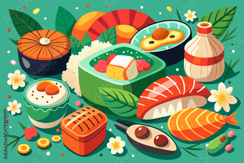 sushi food background is