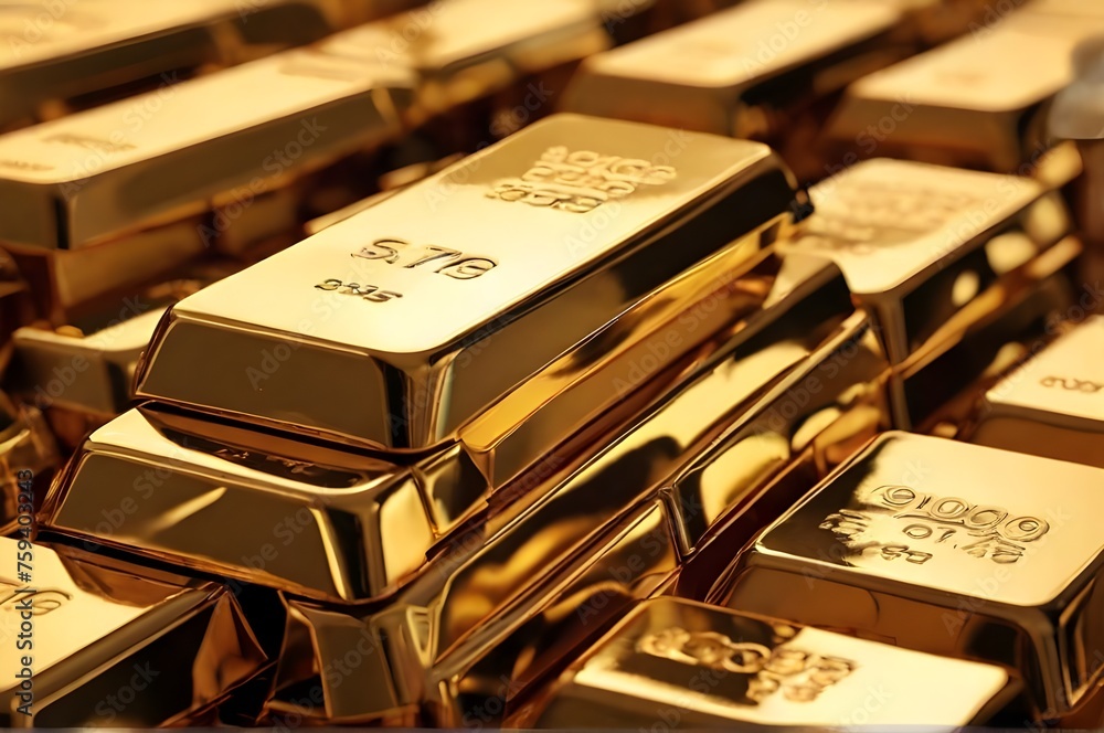 Closeup of set of pure precious gold bars. Gold bullion stack. Financial bullion currency shiny heavy banking investment. Success in business and financial concept. Savings trading value Closeup of set of pure precious gold bars. Gold bullion stack. Financial bullion currency shiny heavy banking investment. Success in business and financial concept. Savings trading value