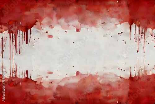 Red watercolor ombre leaks and splashes texture on white watercolor paper background with scratches and Old red scratched wall, grungy background or texture. Generative AI
