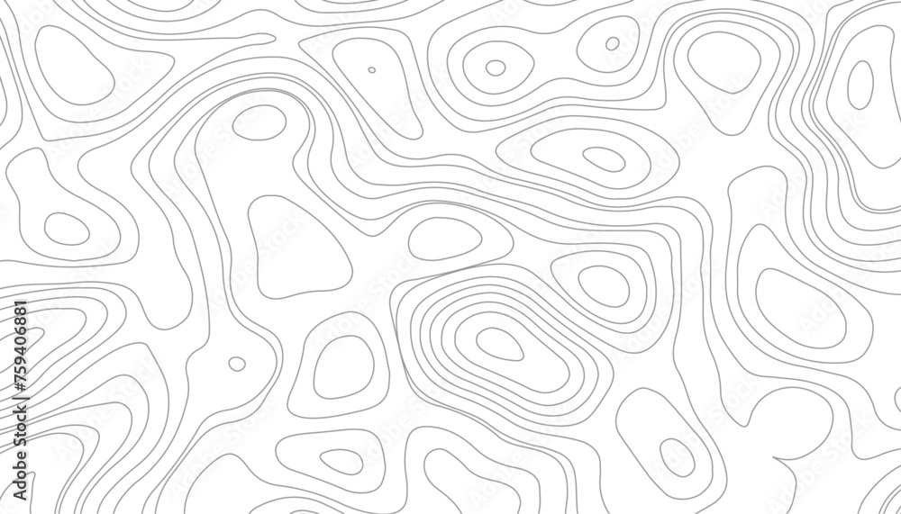 Topographic contour map. similar cartography illustration. Topographic map pattern background vector. Abstract mountain terrain map background with abstract shape line texture. - obrazy, fototapety, plakaty 