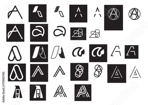 symbol icon logos for A design vektor