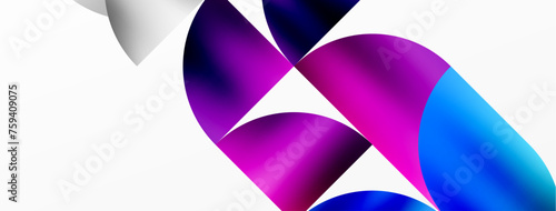 Minimalist geometric background featuring metallic round triangles, delivering sleek and modern visual aesthetic with emphasis on clean, metallic forms for wallpaper, banner, background, landing page