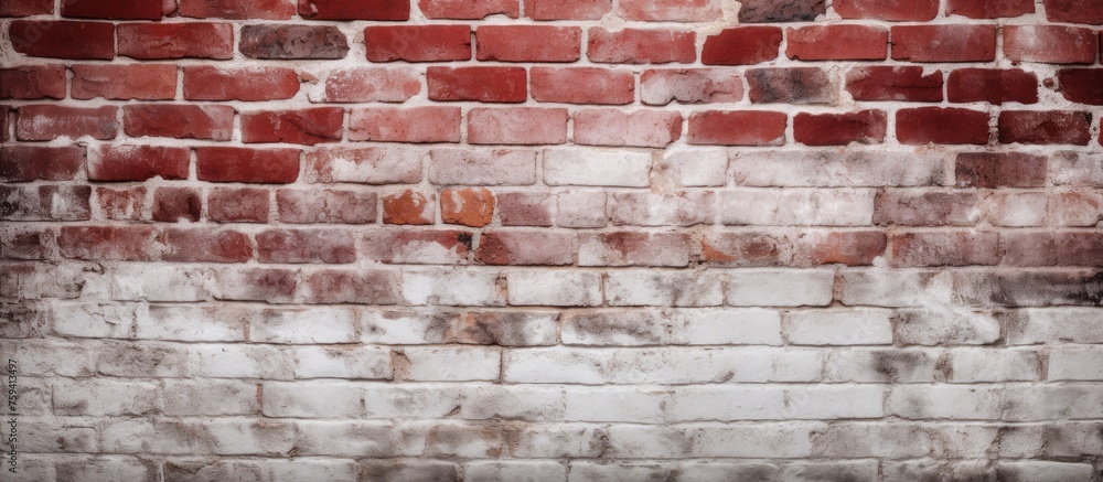 Fototapeta premium White and red brick wall for background texture