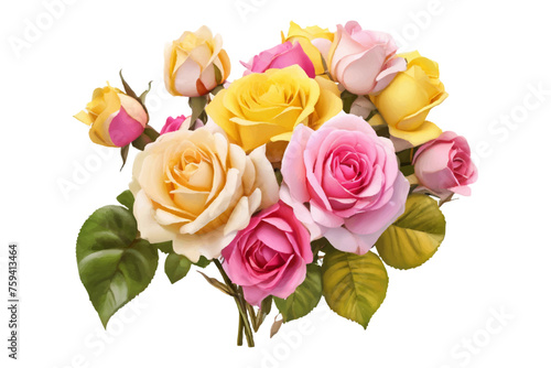 AI generated watercolor bouquet. watercolor flowers and leaves illustration for wedding, greetings, stationary, wallpapers, fashion, background. rose, blossom, olive, green leaves, Eucalyptus etc