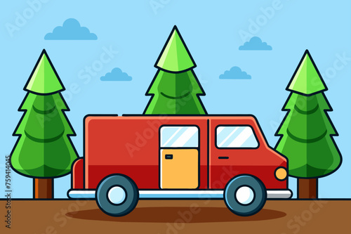 truck background is tree