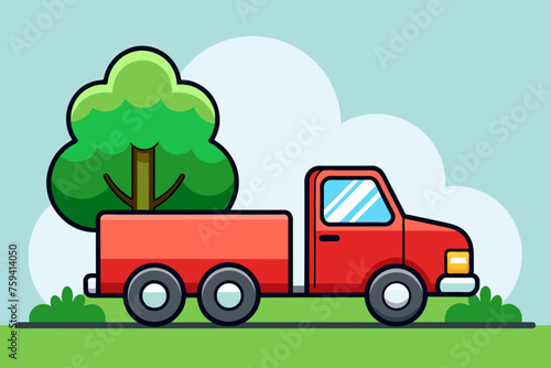truck background is tree © Johanddss