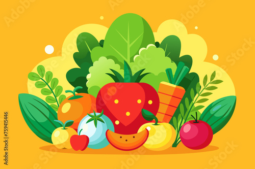 Vibrant vegetables spill over a wooden surface, casting colorful hues across the frame.