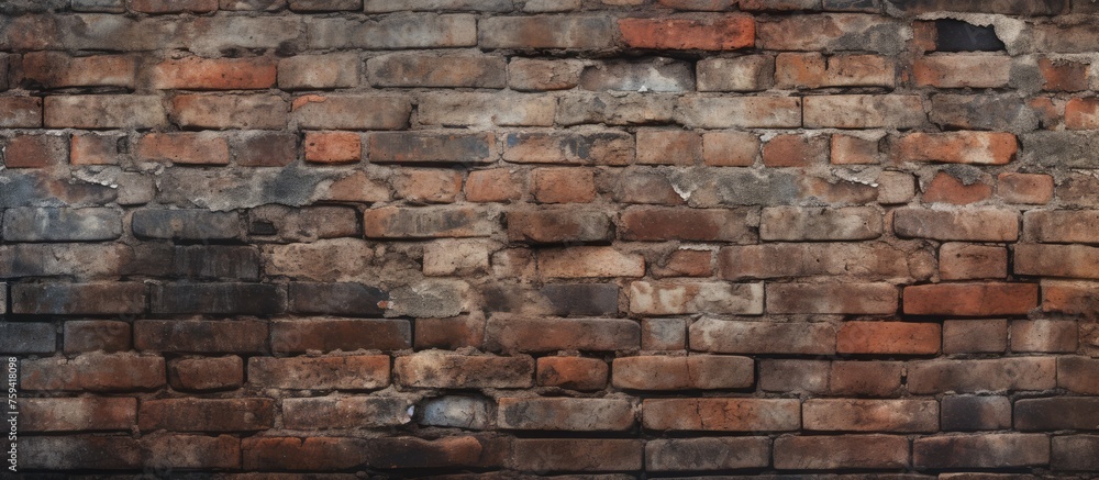 Old, weathered brick wall details captured with selective focus.