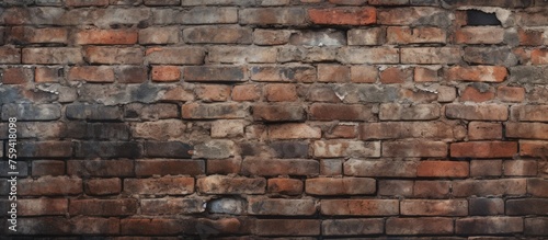 Old  weathered brick wall details captured with selective focus.