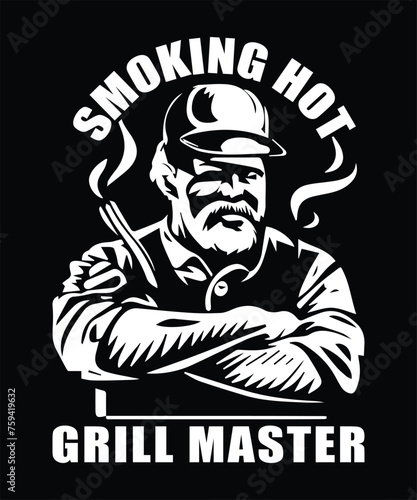 Smoking Hot Grill Master BBQ T-Shirt Design