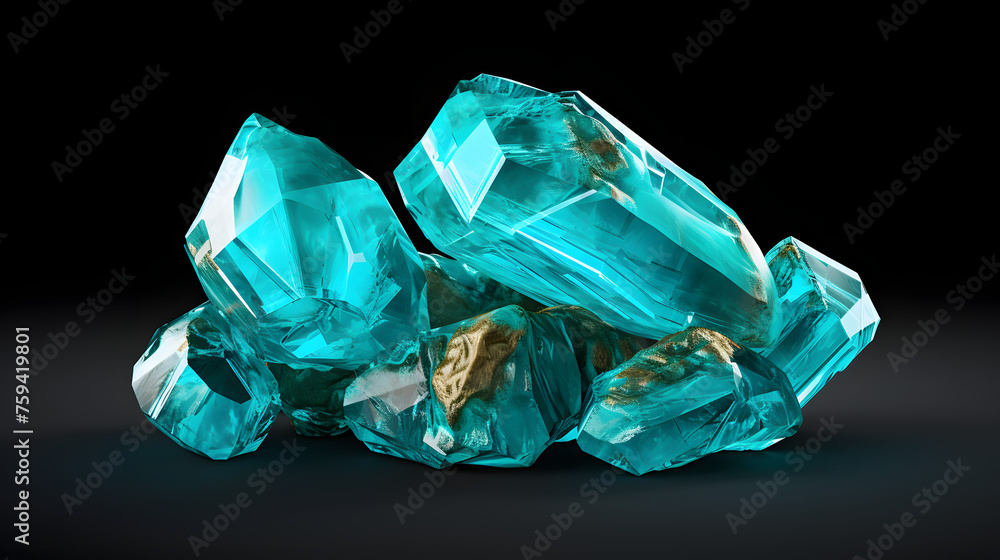 Turquoise Chunk 3d