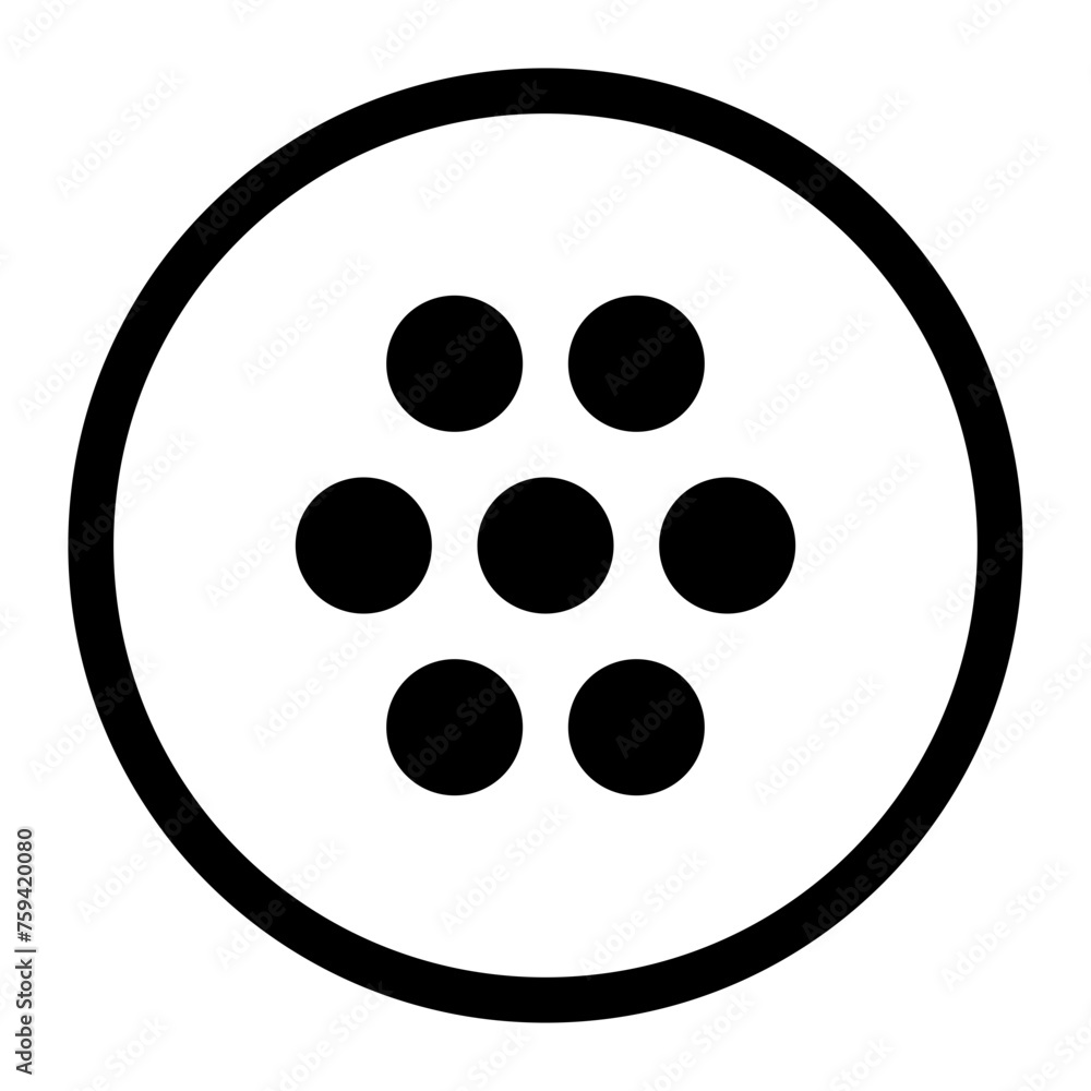 icon seven dots in the circle high quality black style pixel perfect