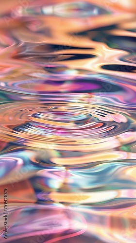 Abstract Iridescent Liquid Patterns with Vibrant Swirls