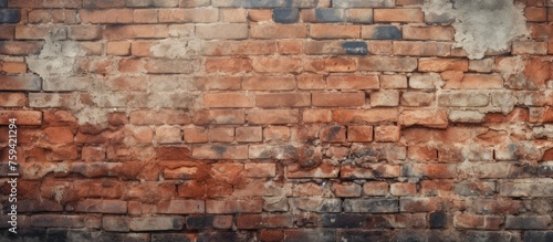 Aged bicolored brick wall backdrop texture