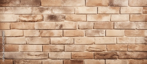 Vintage Style Cream Tone Brick Wall Textured Background