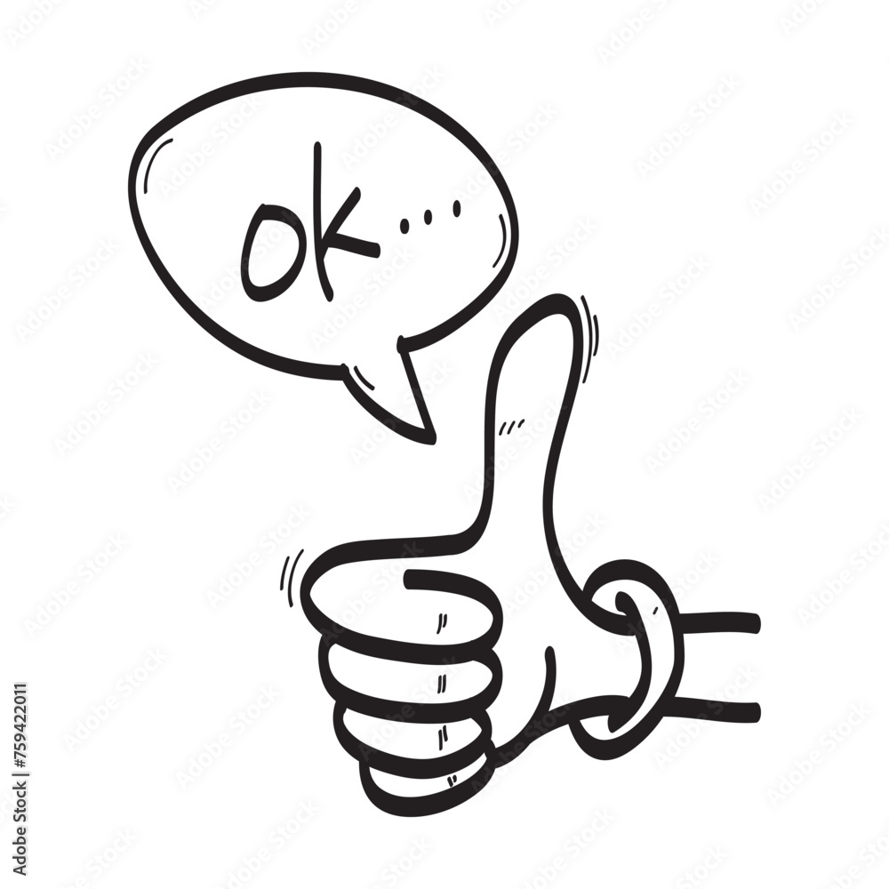 Thumbs up doodle. Hand drawn. Doodle vector illustration Thumbs up doodle. Hand drawn. Doodle vector illustration