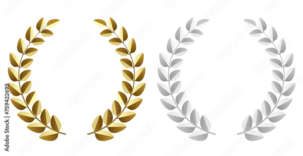 golden laurel wreath  award isolated
