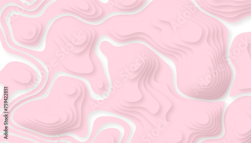 abstract wavy pattern 3d papercut pink, soft smooth lines curving to form a surface of light and shadow, abstract papercut and multi layer cutout geometric pattern on, textured Papercut