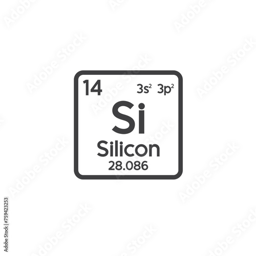 illustration of silicon, silicon icon, vector art.