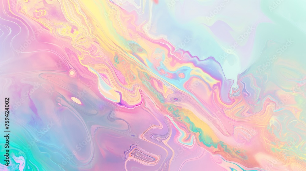 Abstract colorful pink, purple, yellow and blue mix, in the style of holography background.