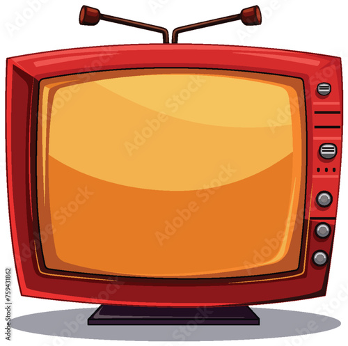 Colorful vector of a classic vintage TV