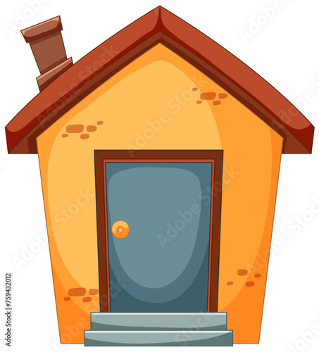 Colorful vector illustration of a small cartoon house