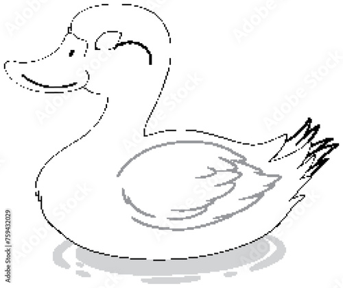 Simple vector drawing of a duck floating calmly
